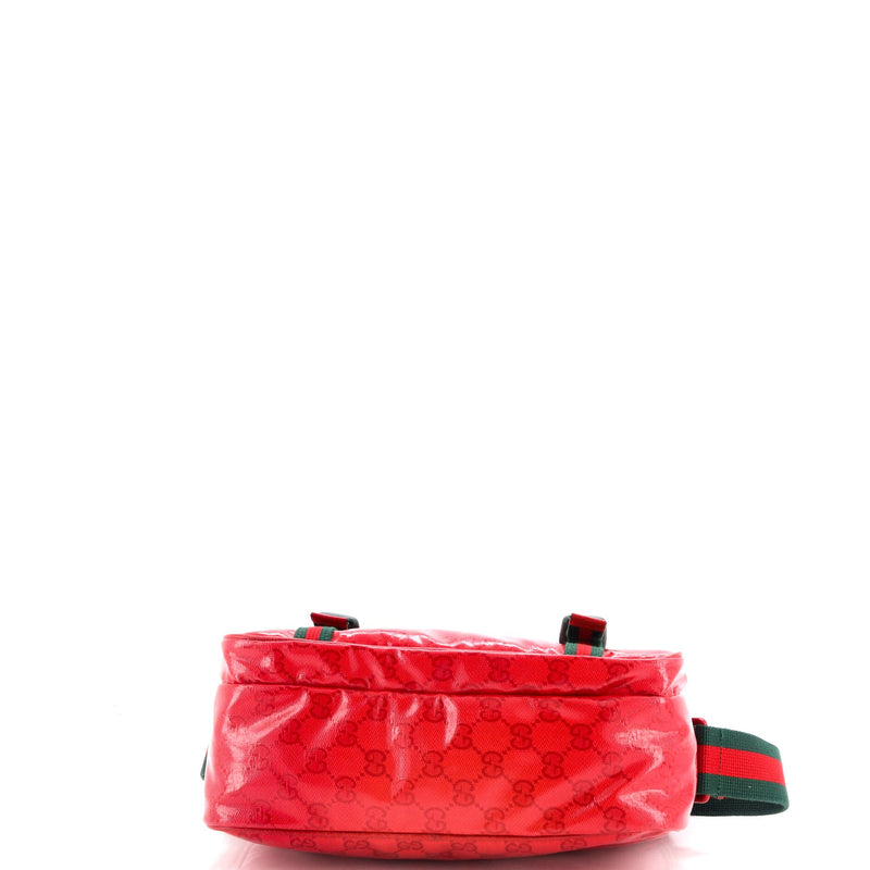 Gucci Web Buckle Messenger Bag Gg Coated
