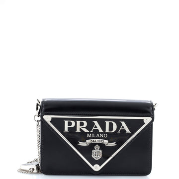 Prada Maxi Triangle Logo Chain Flap Bag
