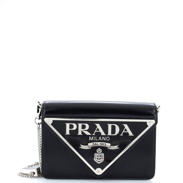 Prada Maxi Triangle Logo Chain Flap Bag