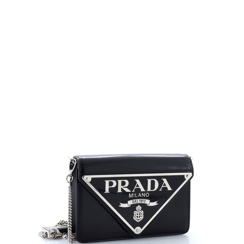 Prada Maxi Triangle Logo Chain Flap Bag