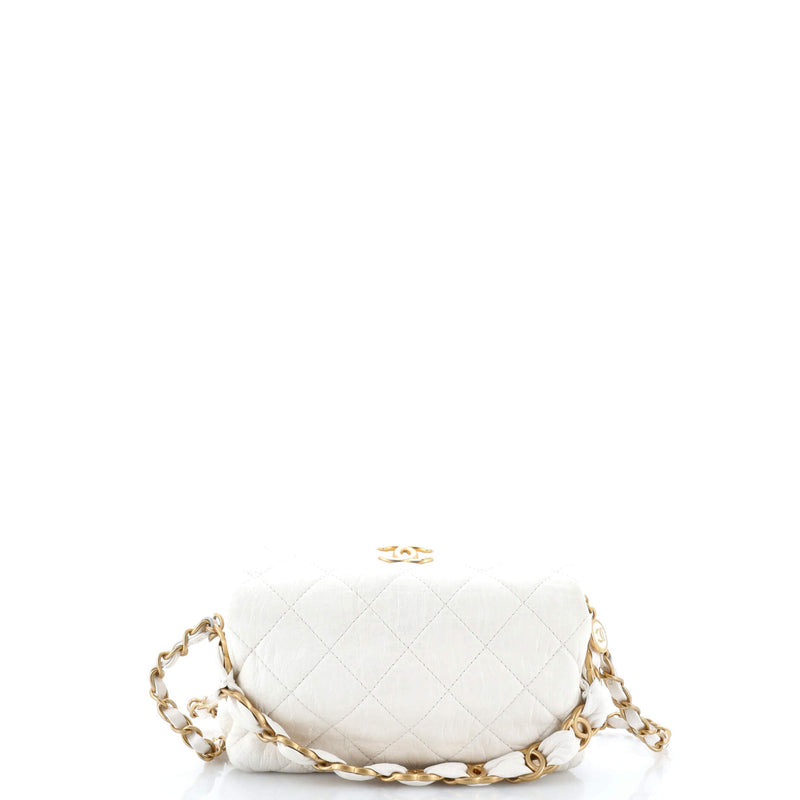 Chanel Cc Links Hobo Quilted Crumpled