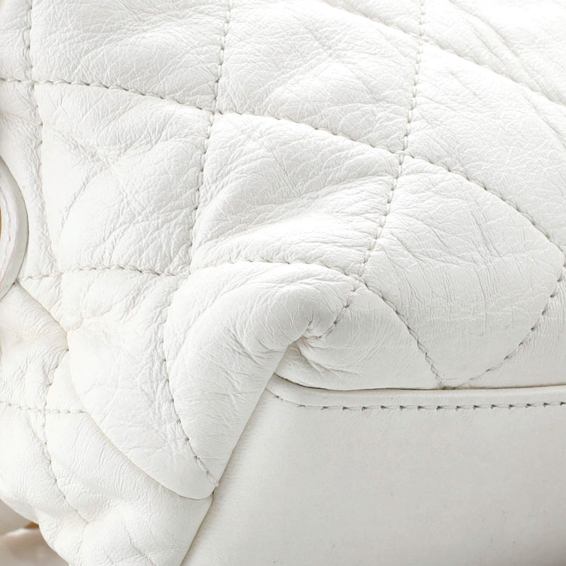Chanel Cc Links Hobo Quilted Crumpled