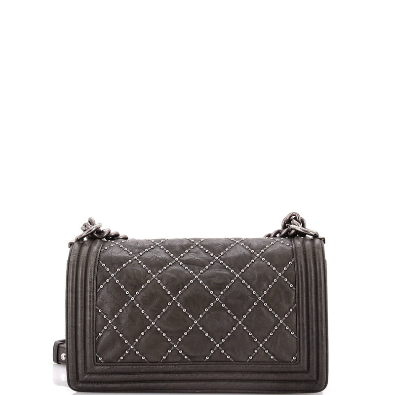 Chanel Boy Flap Bag Studded Quilted