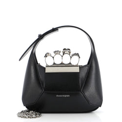 Alexander Mcqueen Jewelled Hobo Leather