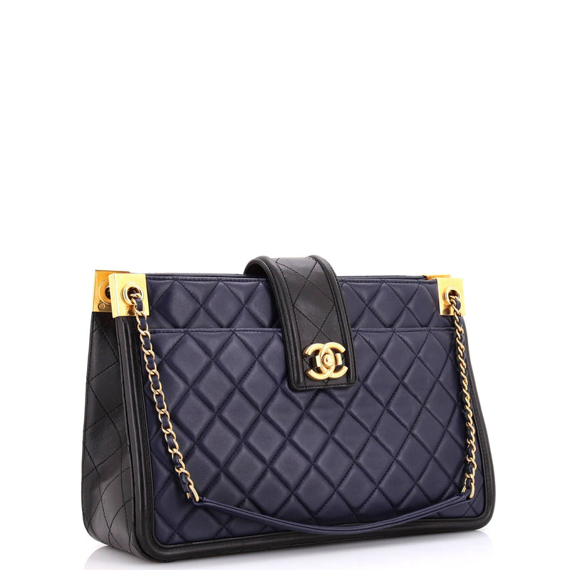 Chanel Elegant Cc Tote Quilted Lambskin