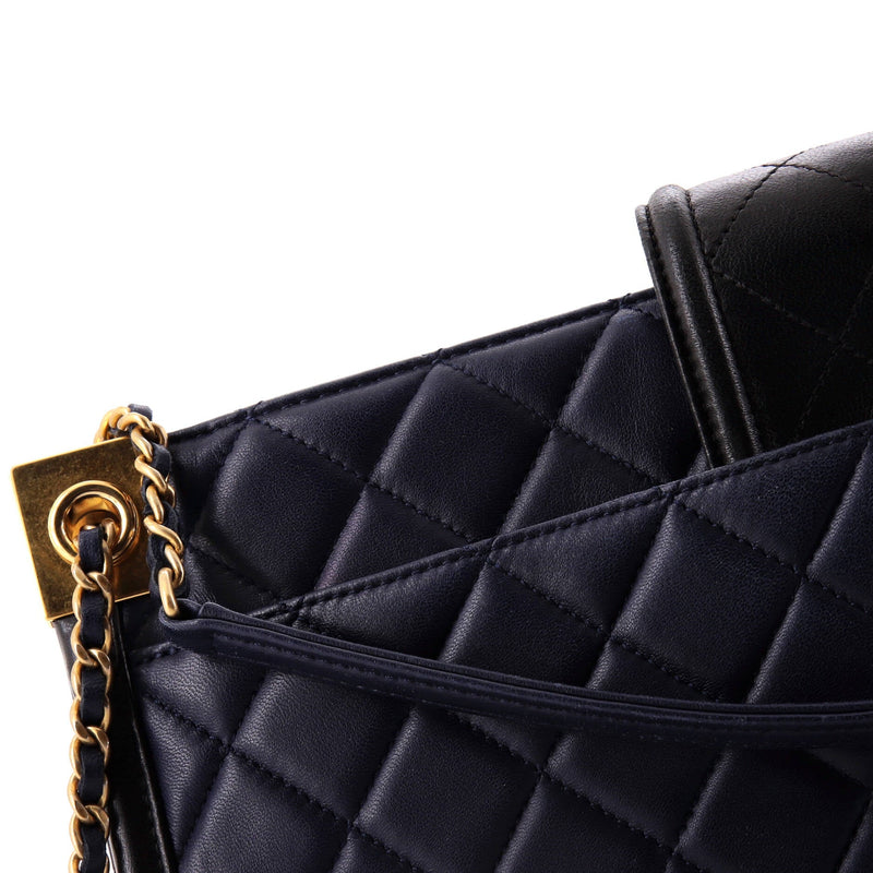 Chanel Elegant Cc Tote Quilted Lambskin