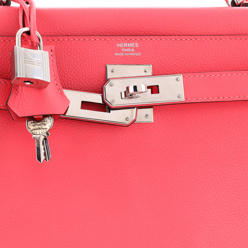 Hermes Kelly Handbag Rose Azalée