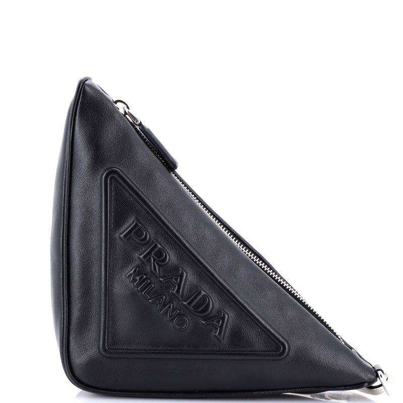 Prada Triangle Logo Wristlet Pouch
