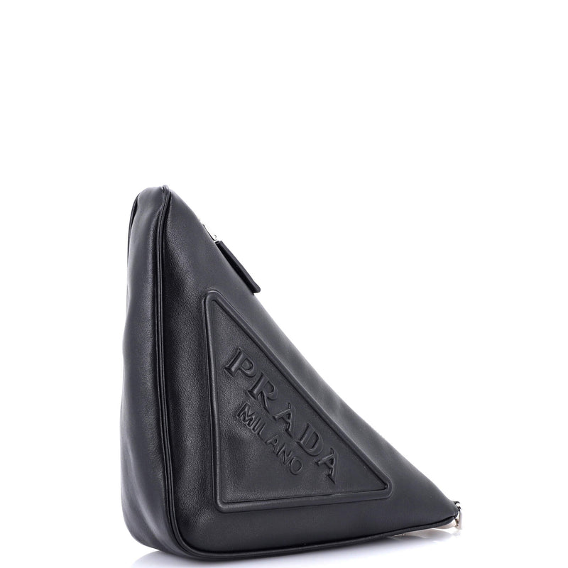 Prada Triangle Logo Wristlet Pouch
