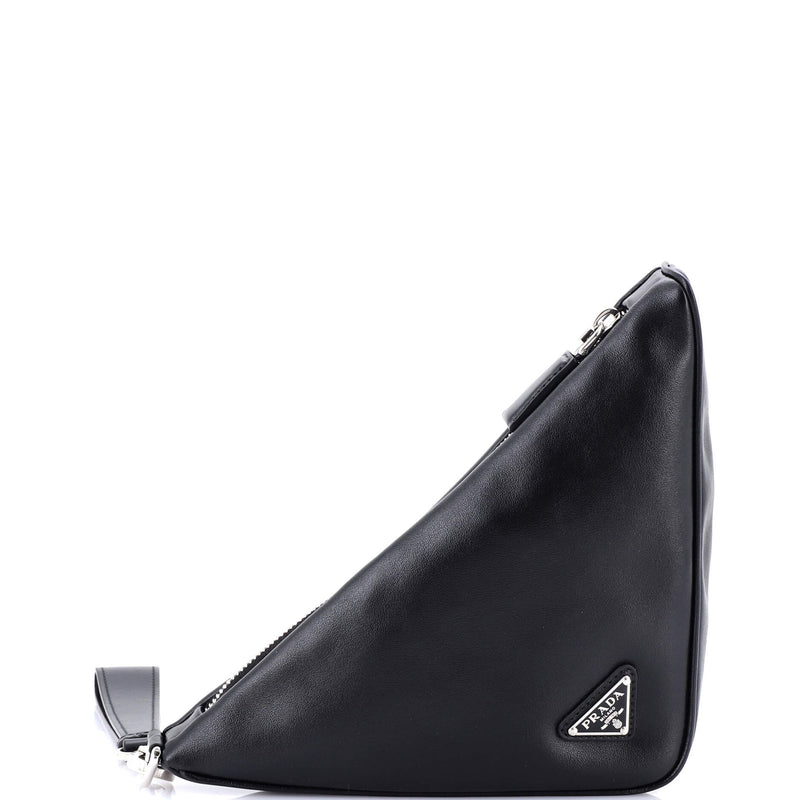 Prada Triangle Logo Wristlet Pouch