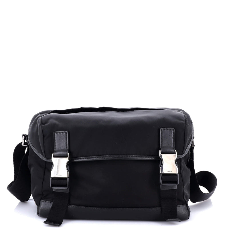 Prada Double Buckle Flap Messenger Bag