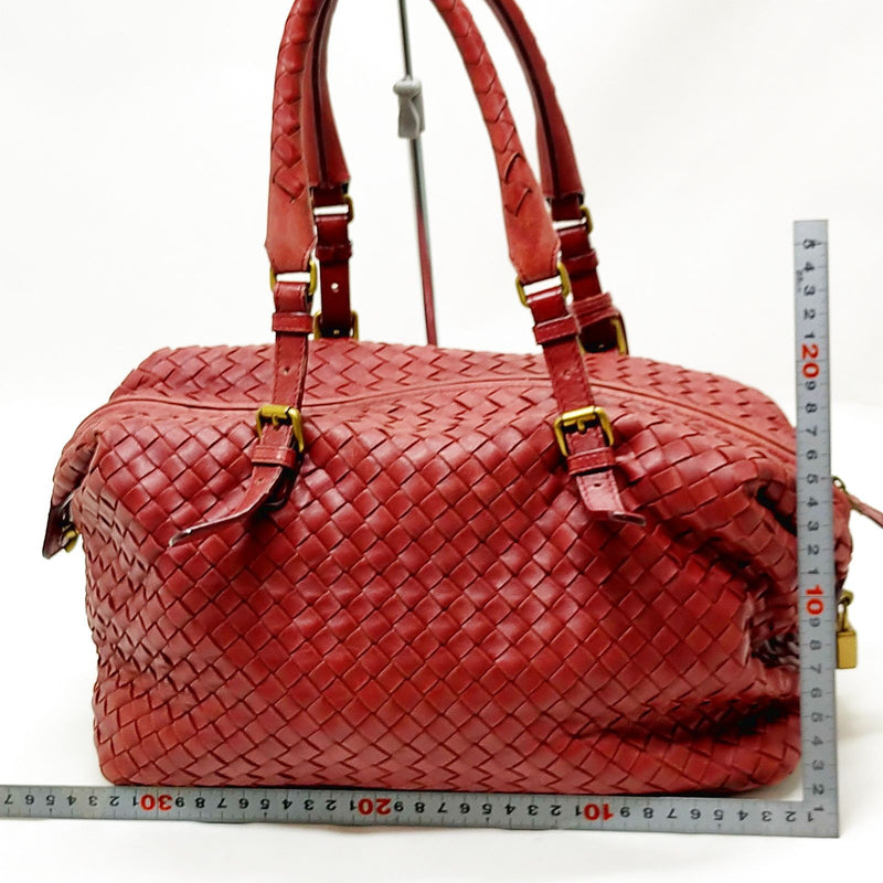 Bottega Veneta Hand Bag Red Leather