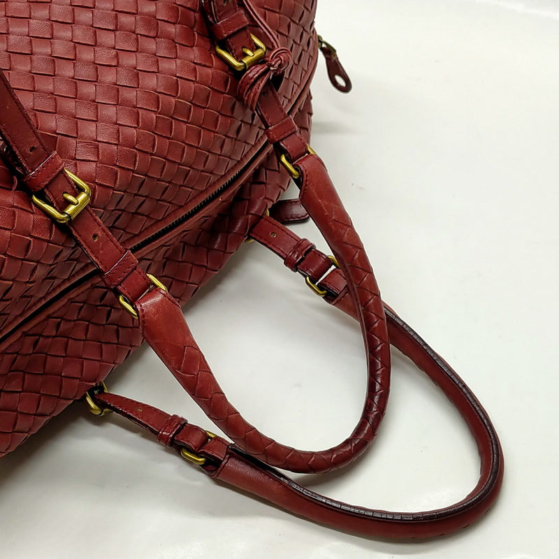 Bottega Veneta Hand Bag Red Leather