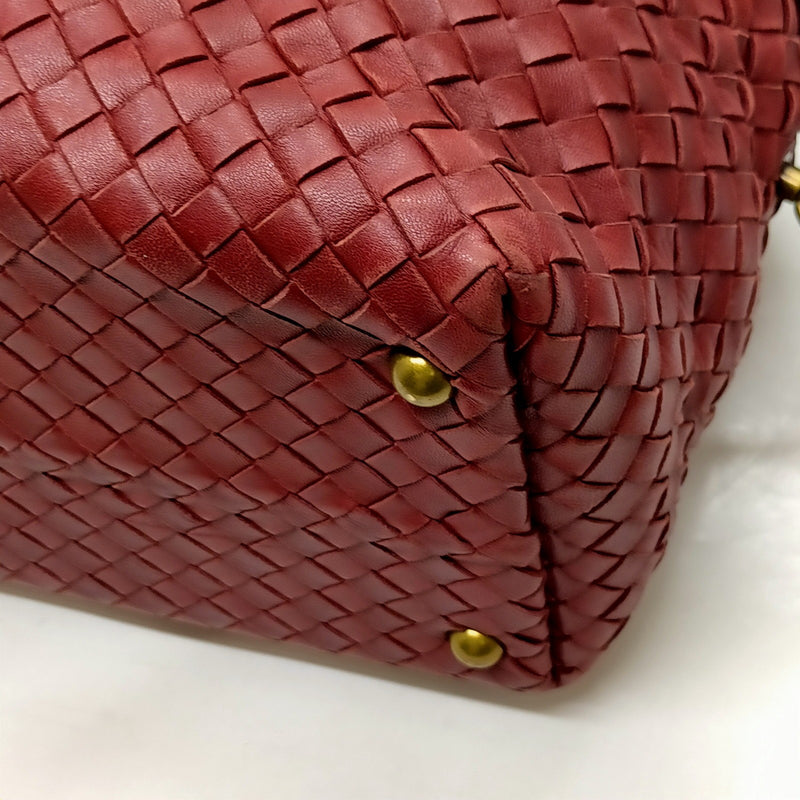 Bottega Veneta Hand Bag Red Leather