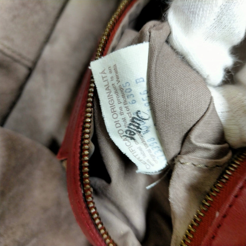 Bottega Veneta Hand Bag Red Leather