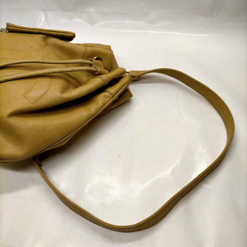 Chanel Shoulder Bag Beige Caviarskin