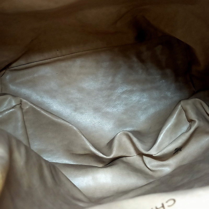 Chanel Shoulder Bag Beige Caviarskin