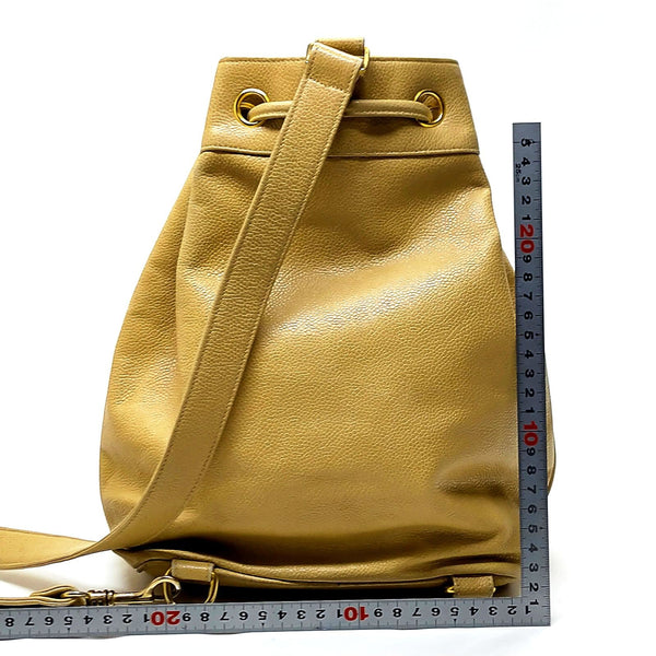 Chanel Shoulder Bag Beige Caviarskin