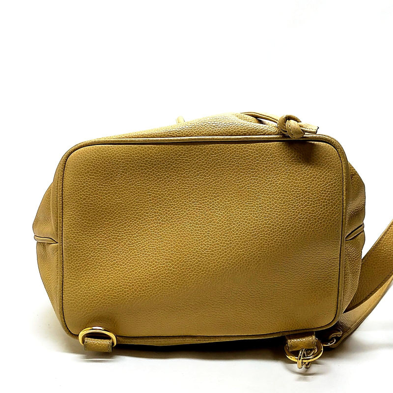 Chanel Shoulder Bag Beige Caviarskin