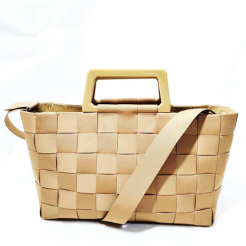 Ferragamo Hand Bag Brown Canvas