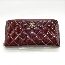 Chanel Long Wallet Purple Patent Leather