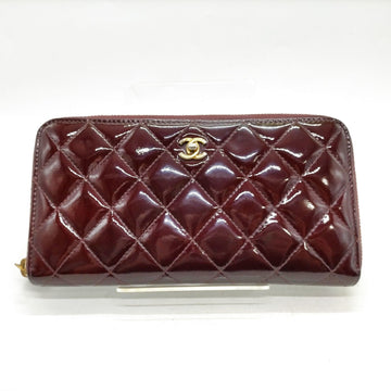 Chanel Long Wallet Purple Patent Leather