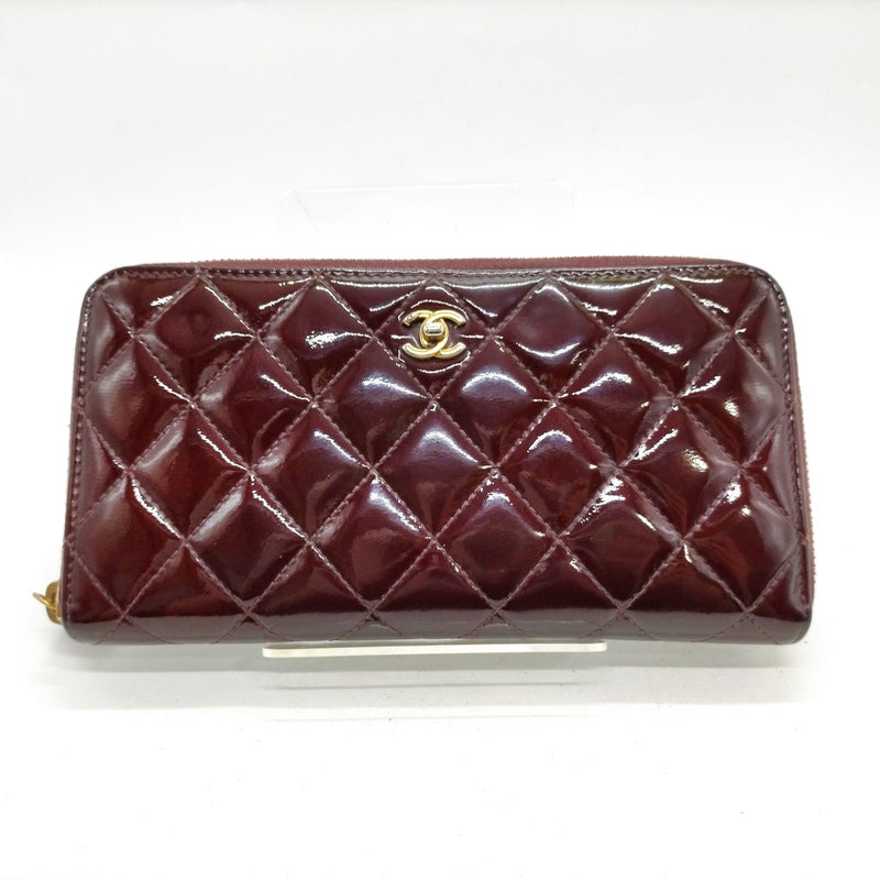 Chanel Long Wallet Purple Patent Leather