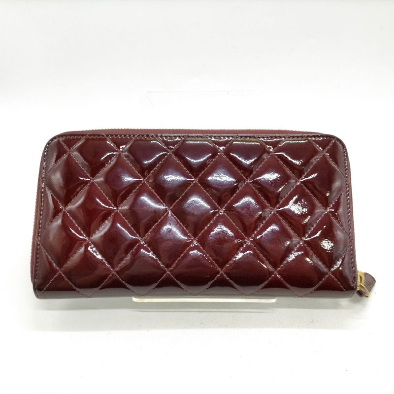 Chanel Long Wallet Purple Patent Leather