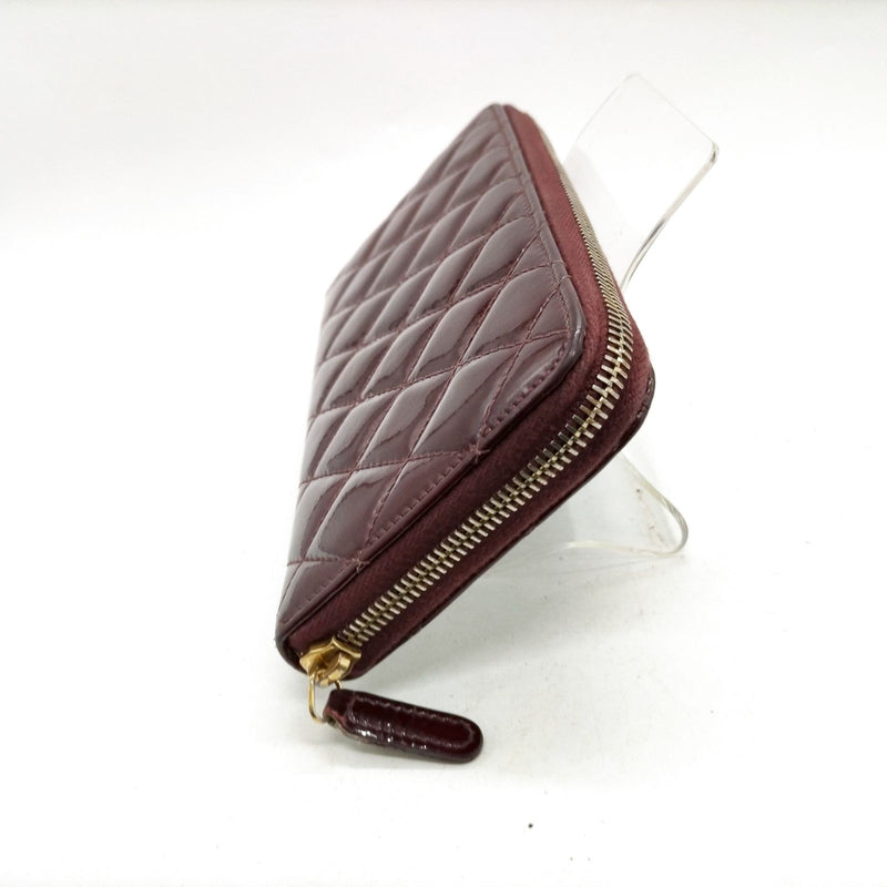 Chanel Long Wallet Purple Patent Leather