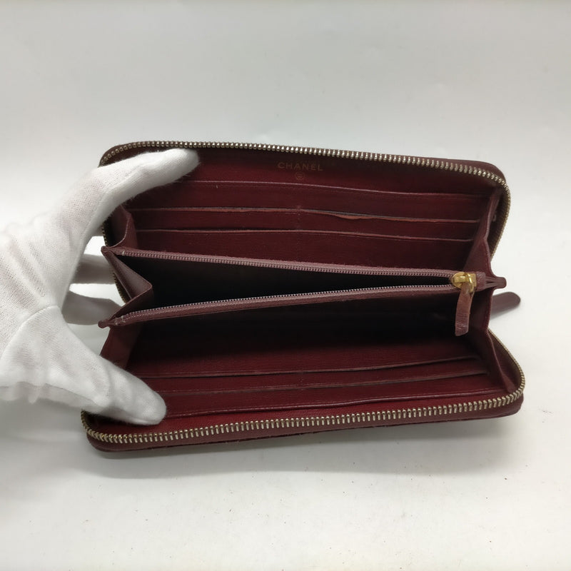 Chanel Long Wallet Purple Patent Leather