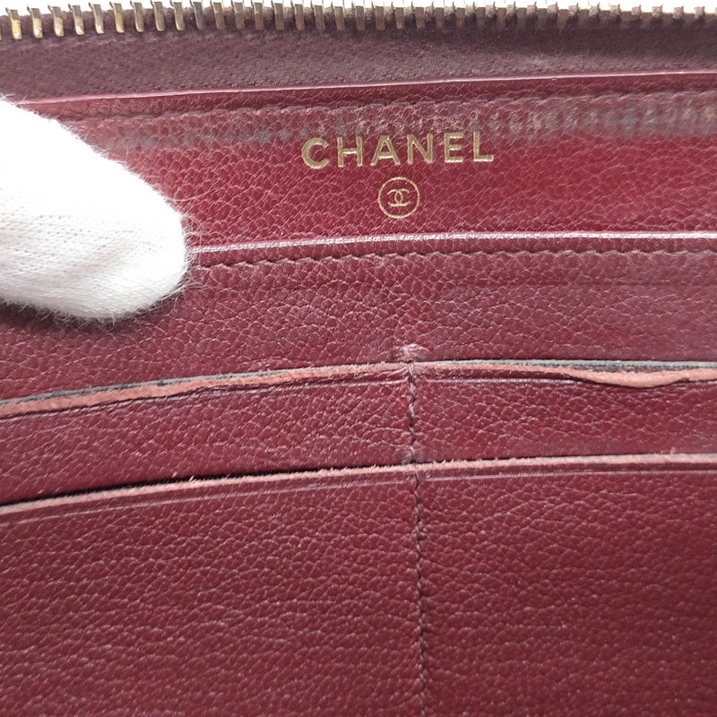 Chanel Long Wallet Purple Patent Leather
