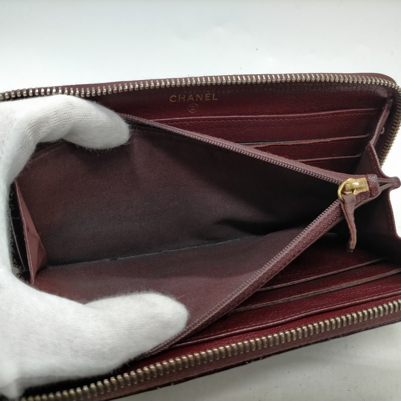 Chanel Long Wallet Purple Patent Leather