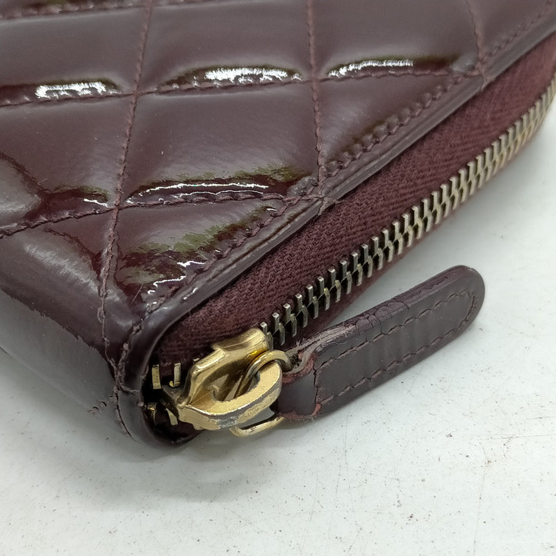 Chanel Long Wallet Purple Patent Leather