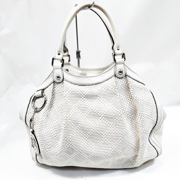 Gucci Hand Bag White Straw