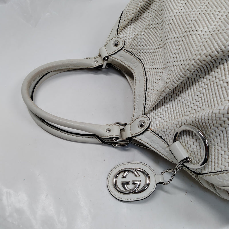 Gucci Hand Bag White Straw
