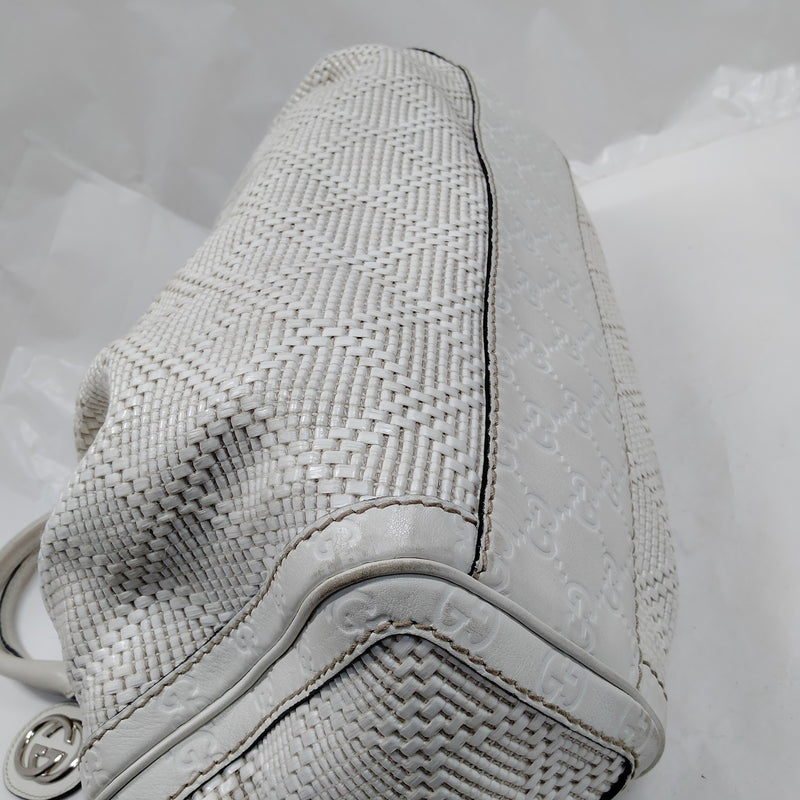 Gucci Hand Bag White Straw
