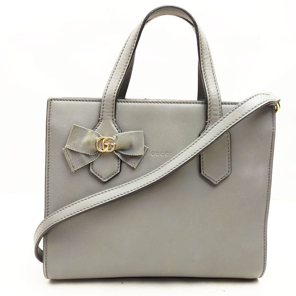 Gucci Hand Bag Gray Leather