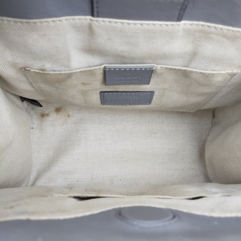 Gucci Hand Bag Gray Leather
