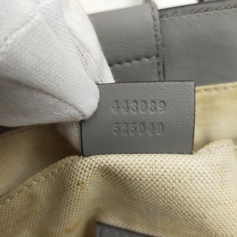 Gucci Hand Bag Gray Leather