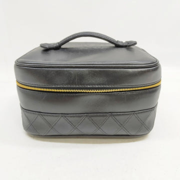 Chanel Vanity Bag Black Leather