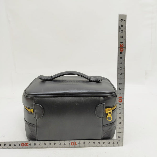 Chanel Vanity Bag Black Leather