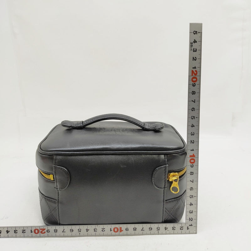 Chanel Vanity Bag Black Leather