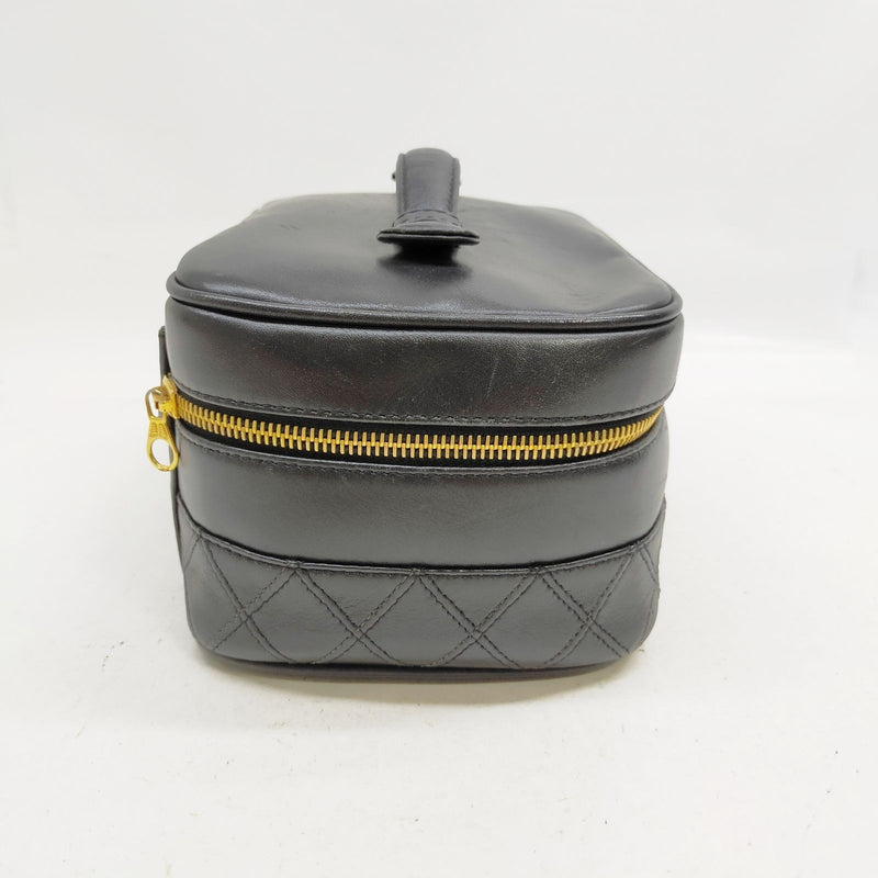 Chanel Vanity Bag Black Leather