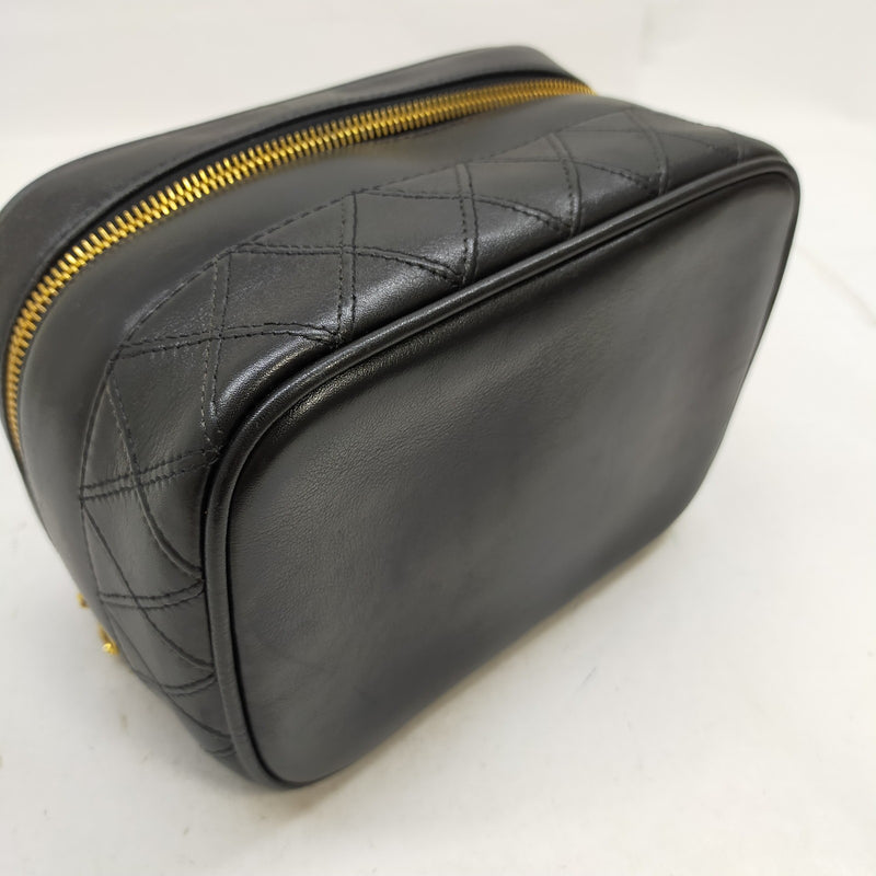Chanel Vanity Bag Black Leather