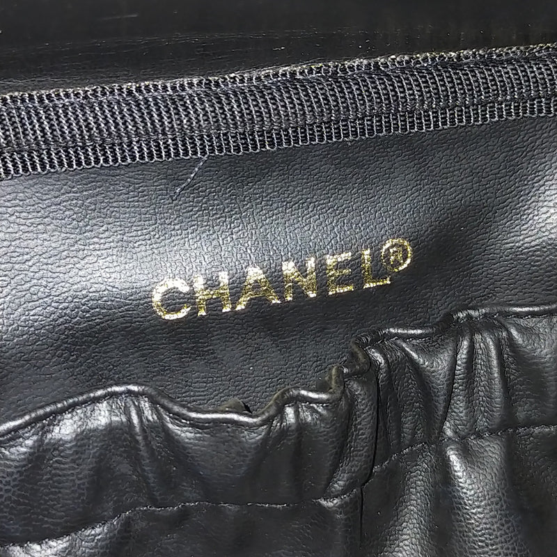Chanel Vanity Bag Black Leather