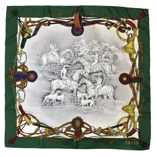 Gucci Horse Print Silk Scarf