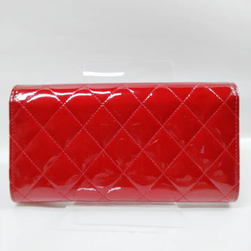 Chanel Long Wallet Red Patent Leather