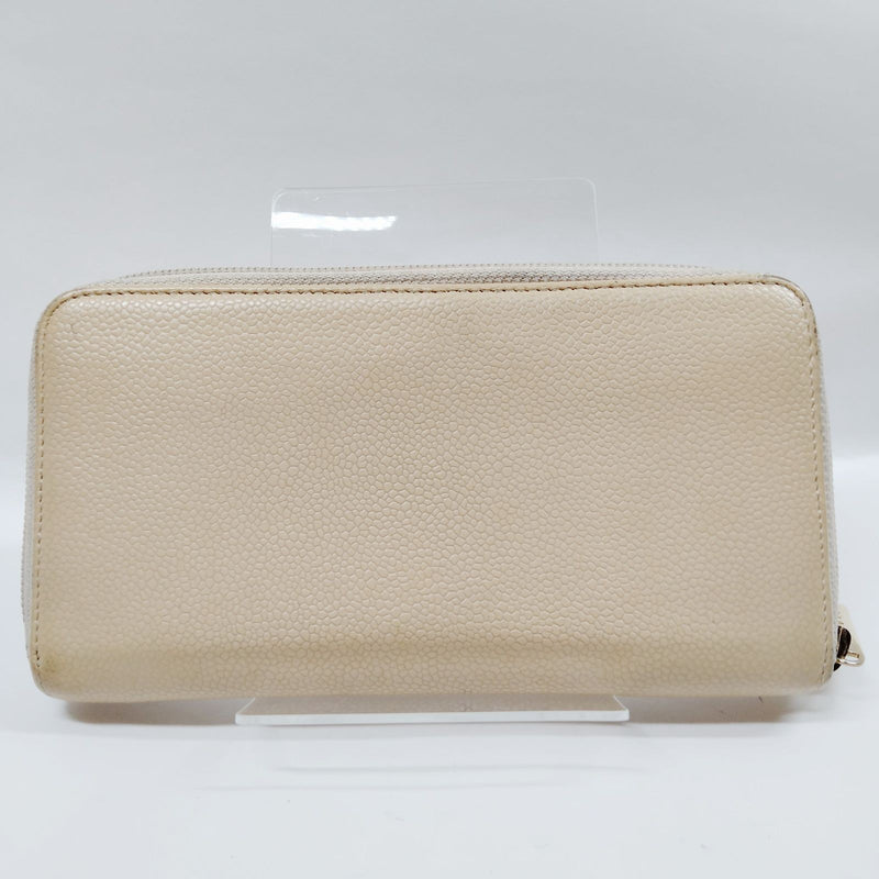 Chanel Long Wallet Beige Caviarskin