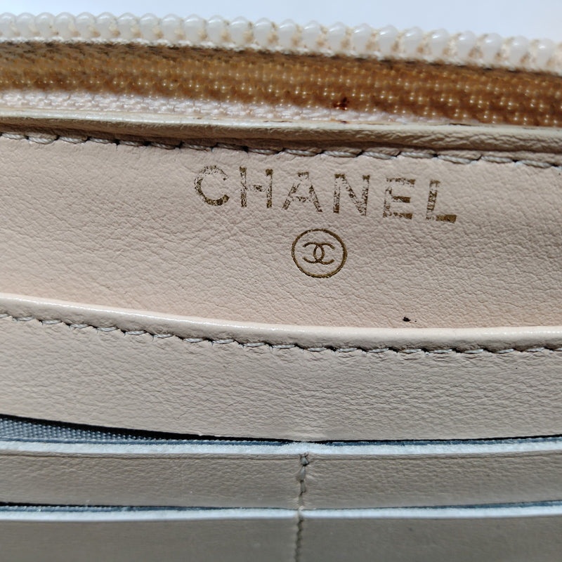 Chanel Long Wallet Beige Caviarskin