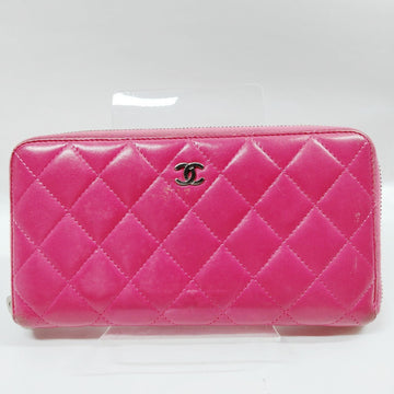 Chanel Long Wallet Pink Leather
